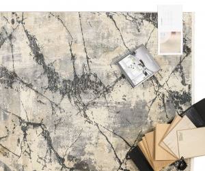 Χαλί ανάγλυφο marble, σε μπεζ και γκρι τόνους. 32590/957